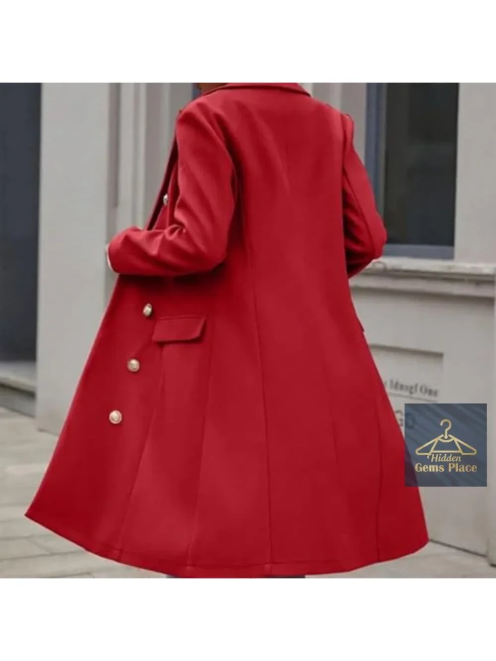 Women's Long Wool Blend Peacoat Double Breasted Trench Coat
